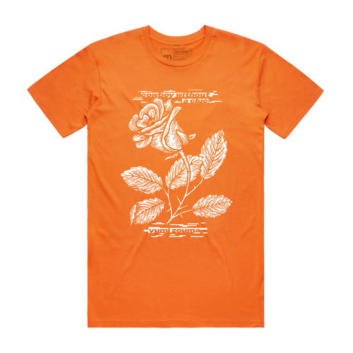 'Cowboy Without A Clue' Rose Tee - Neon Orange