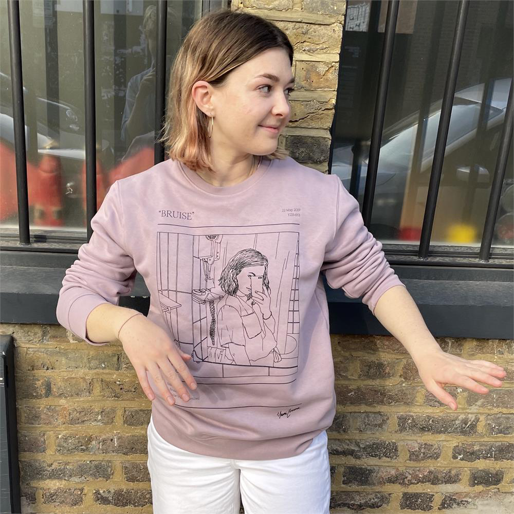 lilac ‘bruise’ illustration sweatshirt