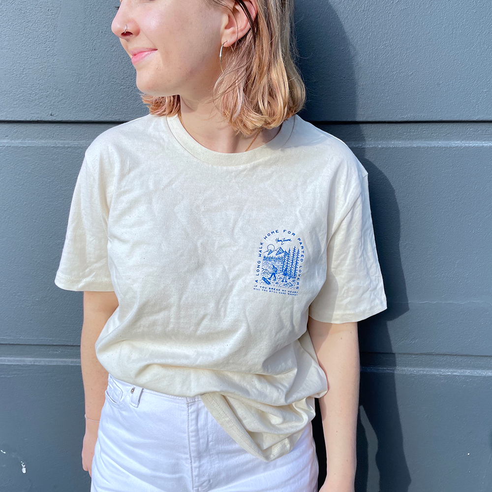 'a long walk home for parted lovers' tee