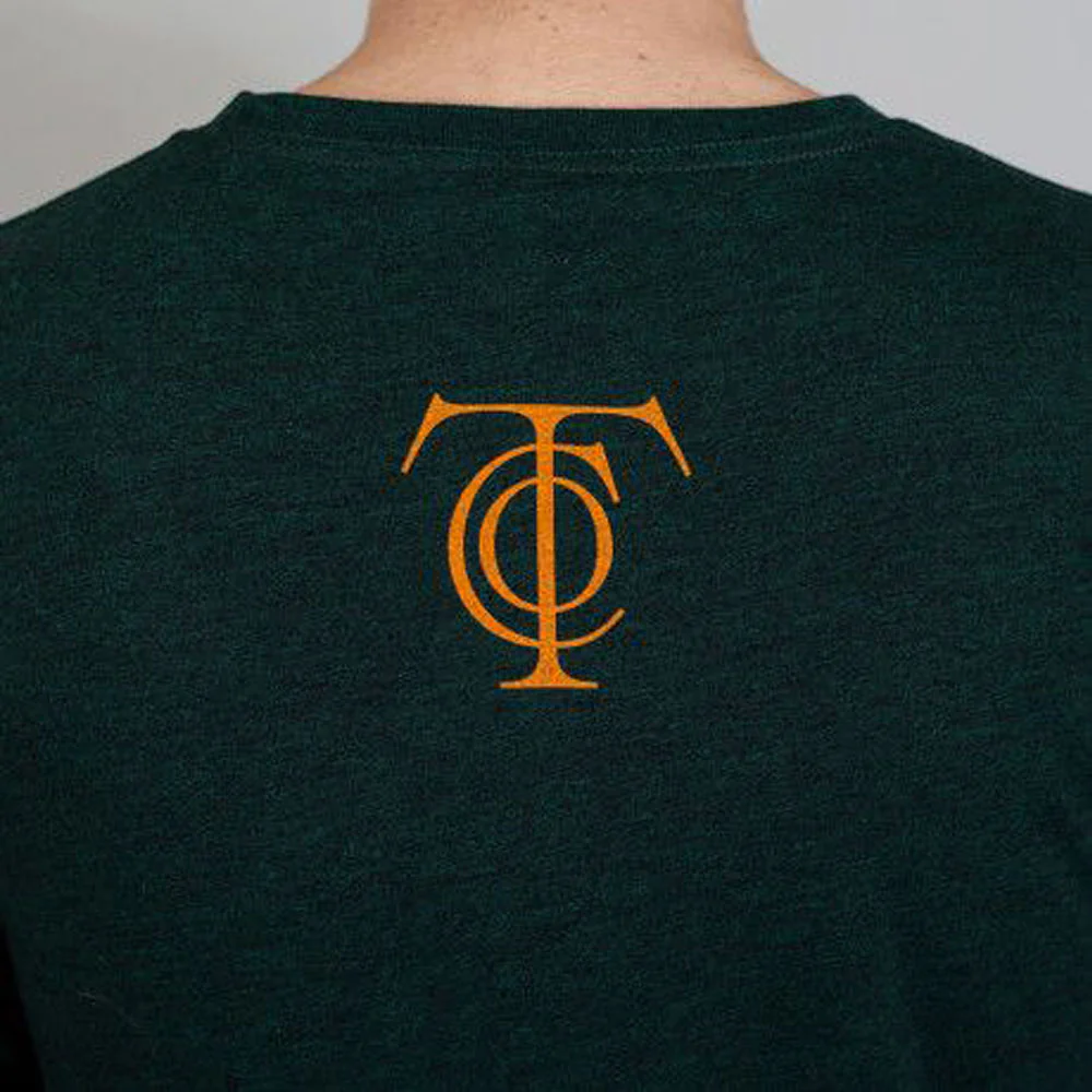 'truth or consequences' dark green long sleeve tee