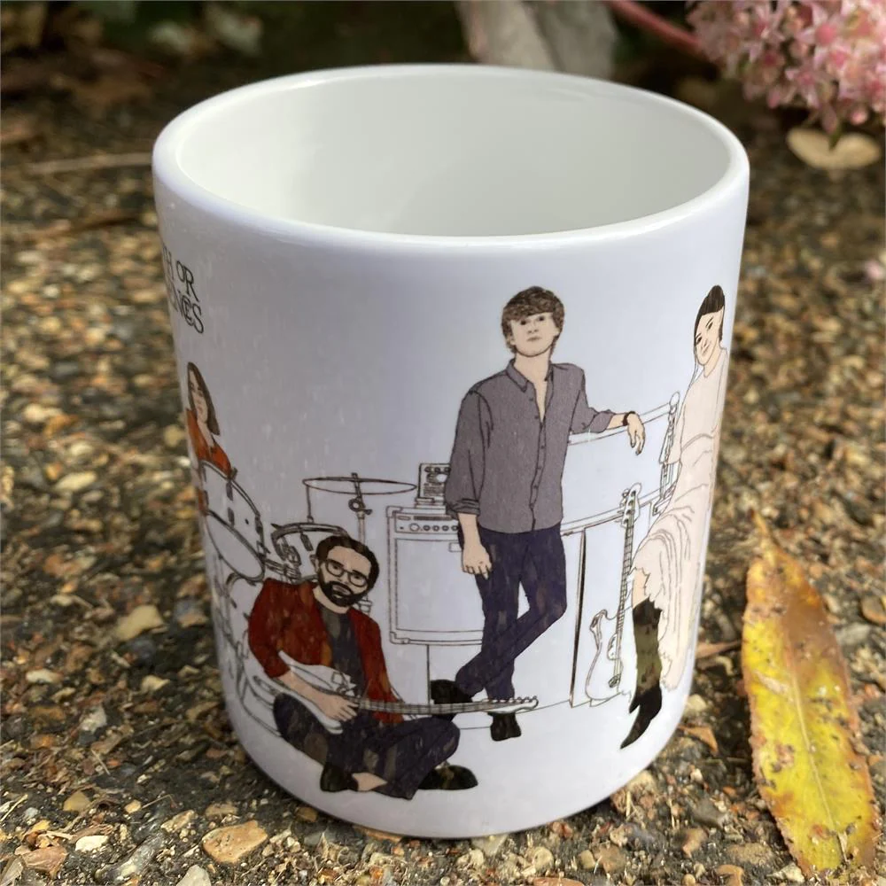 'truth or consequences' gatefold illustration coffee mug